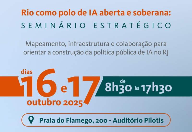 Rio como polo de IA aberta e soberana: seminário estratégico